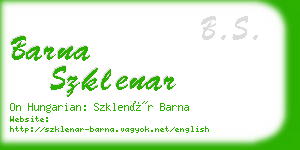 barna szklenar business card